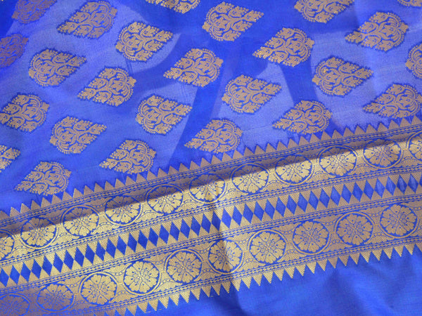 Banarasee Art Silk Dupatta With Drop Motif Design-Royal Blue