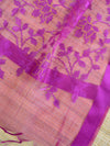Banarasee Embroidered Resham Jaal Design Organza Dupatta-Violet