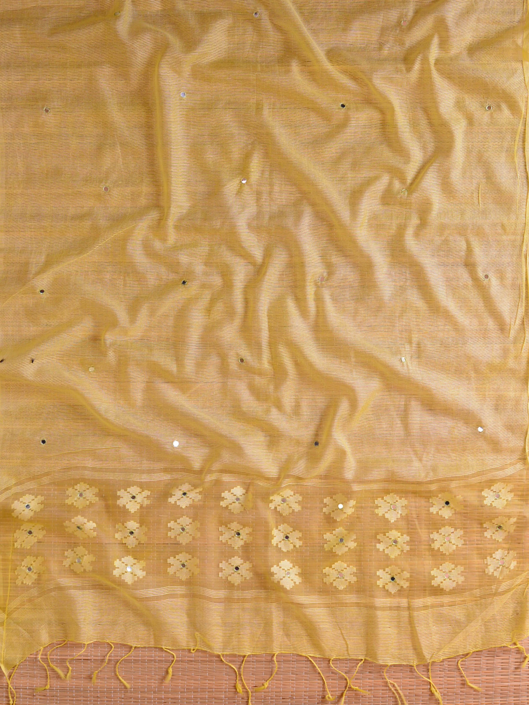 Banarasee Cotton Silk Salwar Kameez Ghichha Buti  Fabric & Kota Dupatta-Blue & Yellow