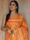 Banarasee Chanderi Cotton Stripes Salwar Kameez Fabric With Dupatta-Mustard Yellow