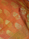 Banarasee Chanderi Cotton Stripes Salwar Kameez Fabric With Dupatta-Mustard Yellow