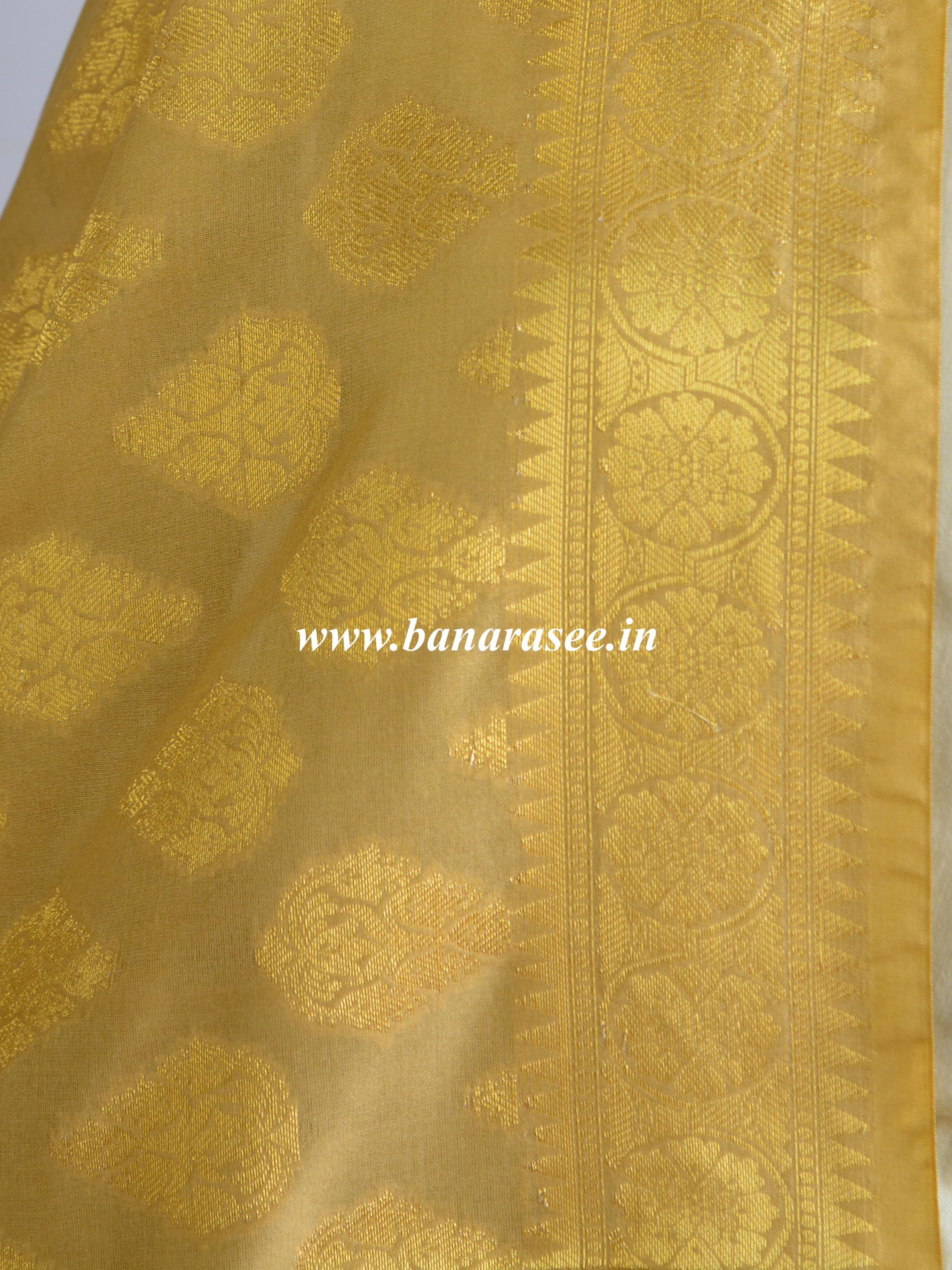 Banarasee Art Silk Dupatta With Drop Motif Design-Beige
