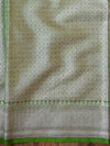 Banarasee Organza Mix Saree With Antique Zari Buti & Contrast Skirt Border-Blue & Light Green