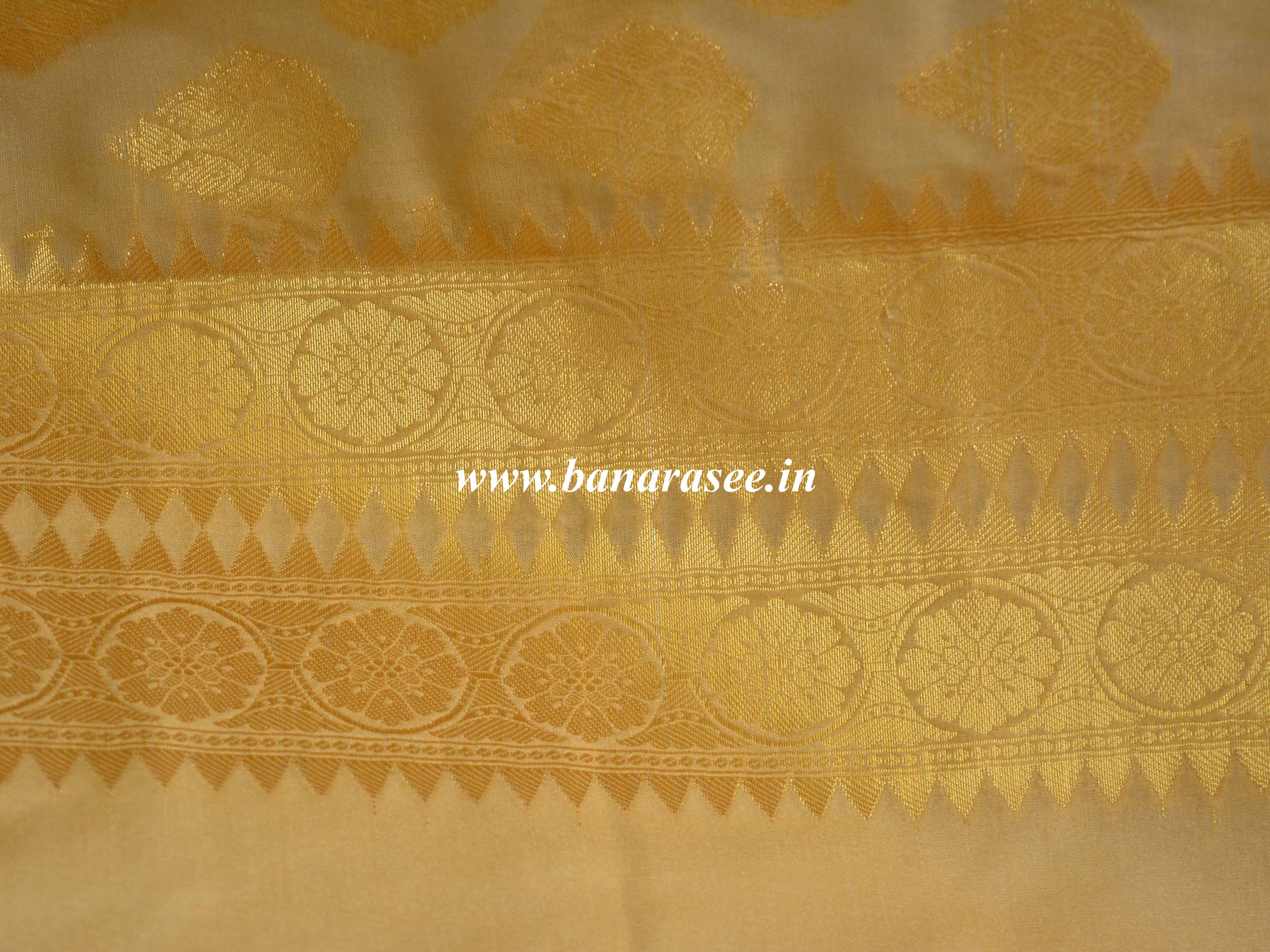 Banarasee Art Silk Dupatta With Drop Motif Design-Beige