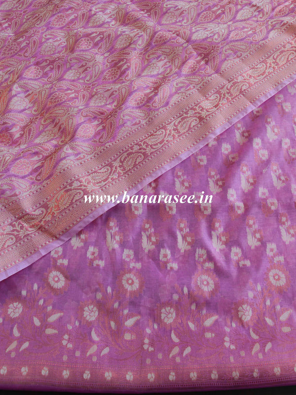 Banarasee Salwar Kameez Cotton Silk Resham Buti Woven Fabric-Pink