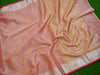 Banarasee Tissue Saree Buta Design & Silver Border-Peach
