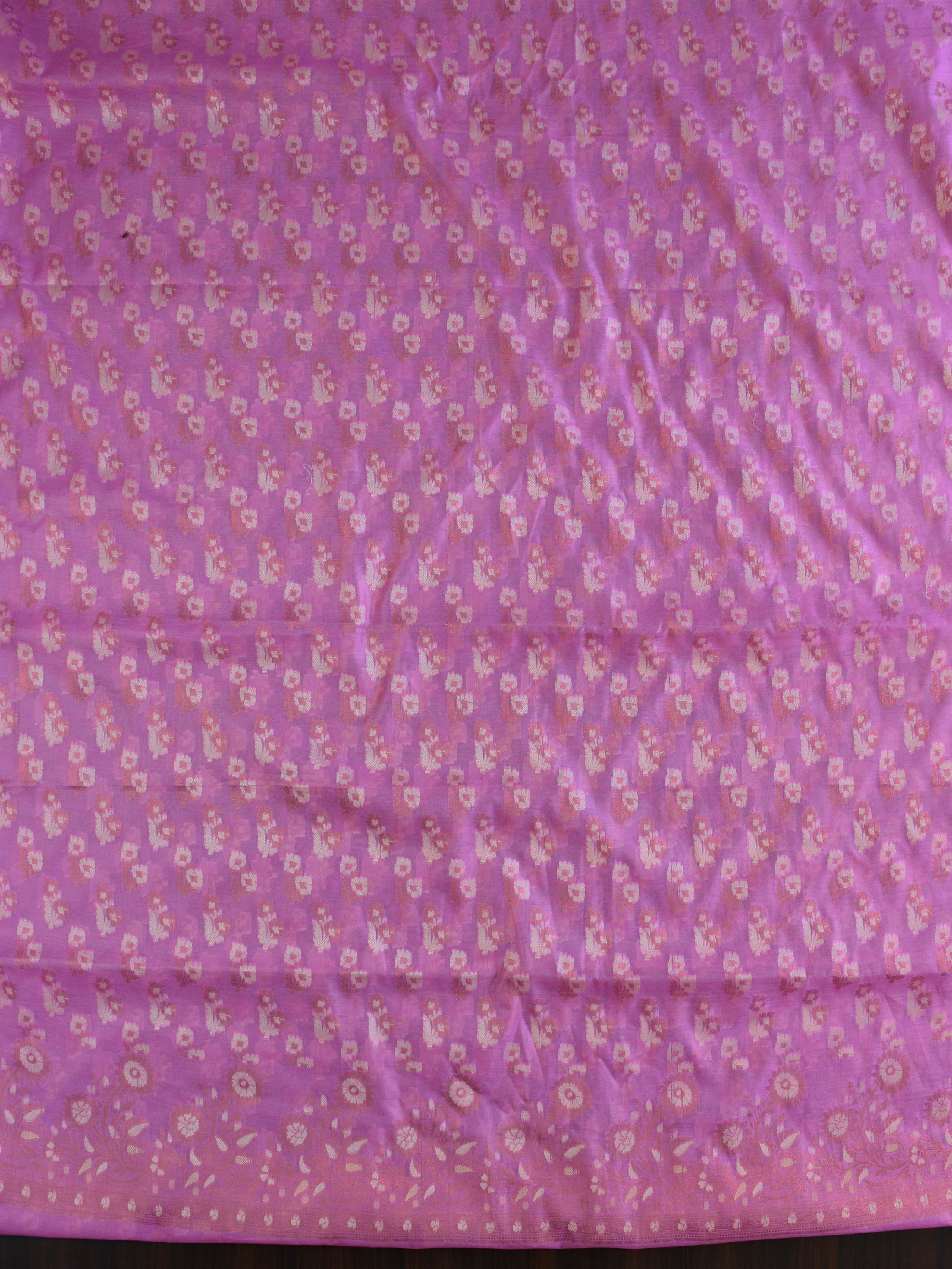 Banarasee Salwar Kameez Cotton Silk Resham Buti Woven Fabric-Pink