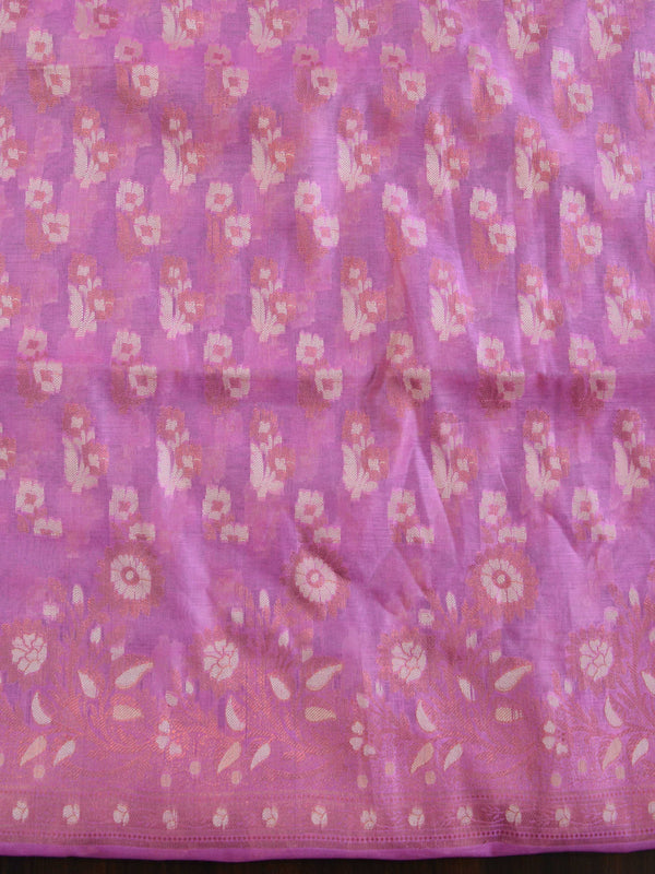 Banarasee Salwar Kameez Cotton Silk Resham Buti Woven Fabric-Pink
