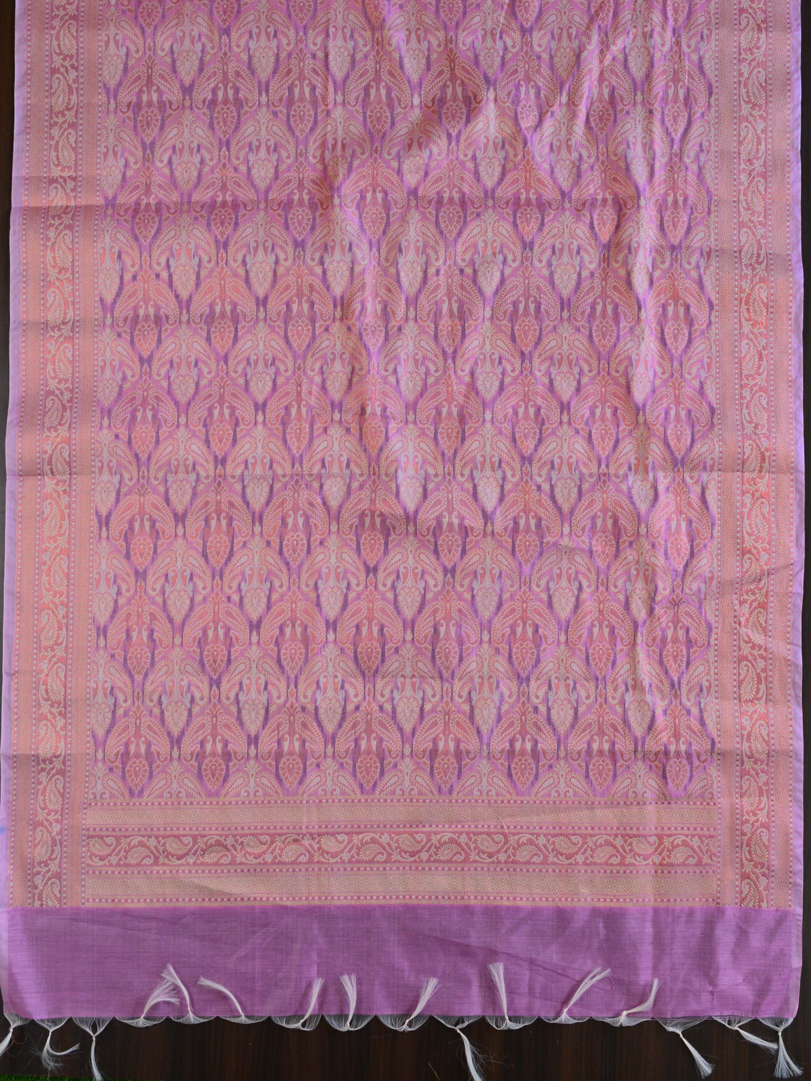 Banarasee Salwar Kameez Cotton Silk Resham Buti Woven Fabric-Pink