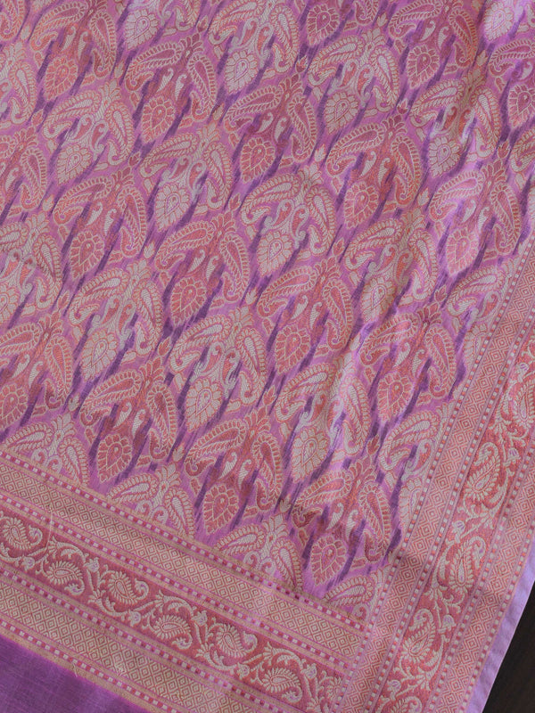 Banarasee Salwar Kameez Cotton Silk Resham Buti Woven Fabric-Pink