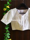 Pure Cotton Blouse With Puff Sleeves-White
