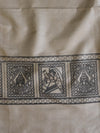 Handloom Block Printed Khadi Cotton Salwar Kameez Dupatta Set-Beige