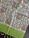 Pure Handloom Khadi Cotton Salwar Kameez With Madhubani Print Dupatta-Green & Beige