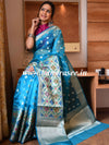 Banarasee Organza Mix Saree With Buti Design & Broad Meenakari Border-Blue
