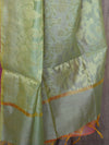 Banarasee Chanderi Cotton Salwar Kameez Buta Design Fabric With Contrast Dupatta-Pink & Green