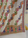 Banarasee Semi Silk Salwar Kameez Dupatta Set Meena & Zari Design-White