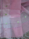 Banarasee Silk Cotton Mix Saree With Mirror Work-Pink