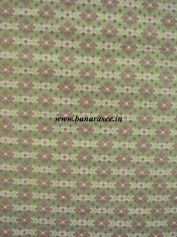 Banarasee Salwar Kameez Cotton Silk Resham Buti Woven Fabric-Green