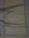 Banarasee Handwoven Semi Silk Saree With Blue Contrast Border-Orange