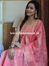 Banarasee Cotton Silk Zig-Zag Salwar Kameez Fabric & Dupatta-Pink