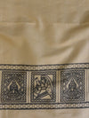 Handloom Block Printed Khadi Cotton Salwar Kameez With Kota Dupatta Set-Beige