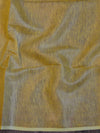 Banarasee Handloom Pure Linen By Tissue Metallic Shine Saree-Yellow
