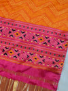 Banarasee Pure Gajji Silk Bandhej Design Dupatta-Orange