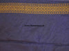 Banarasee Handwoven Semi Silk Saree With Blue Contrast Border-Orange