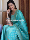 Banarasee Cotton Silk Zig-Zag Salwar Kameez Fabric & Dupatta-Sea Green