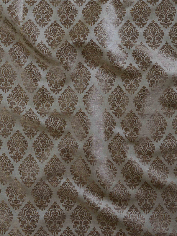 Bhagalpur Cotton Silk Jaal Ghichha Work Saree-Brown