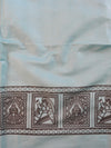 Handloom Block Printed Khadi Cotton Salwar Kameez With Kota Dupatta Set-Blue