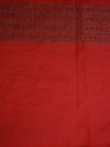 Banarasee Handwoven Semi Silk Saree With Red Contrast Border-Yellow