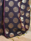 Banarasee Handwoven Semi Silk Saree With Buta Design-Violet(Pink Tone)