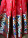 Banarasee Organza Mix Saree With Buti Design & Broad Meenakari Border-Pink