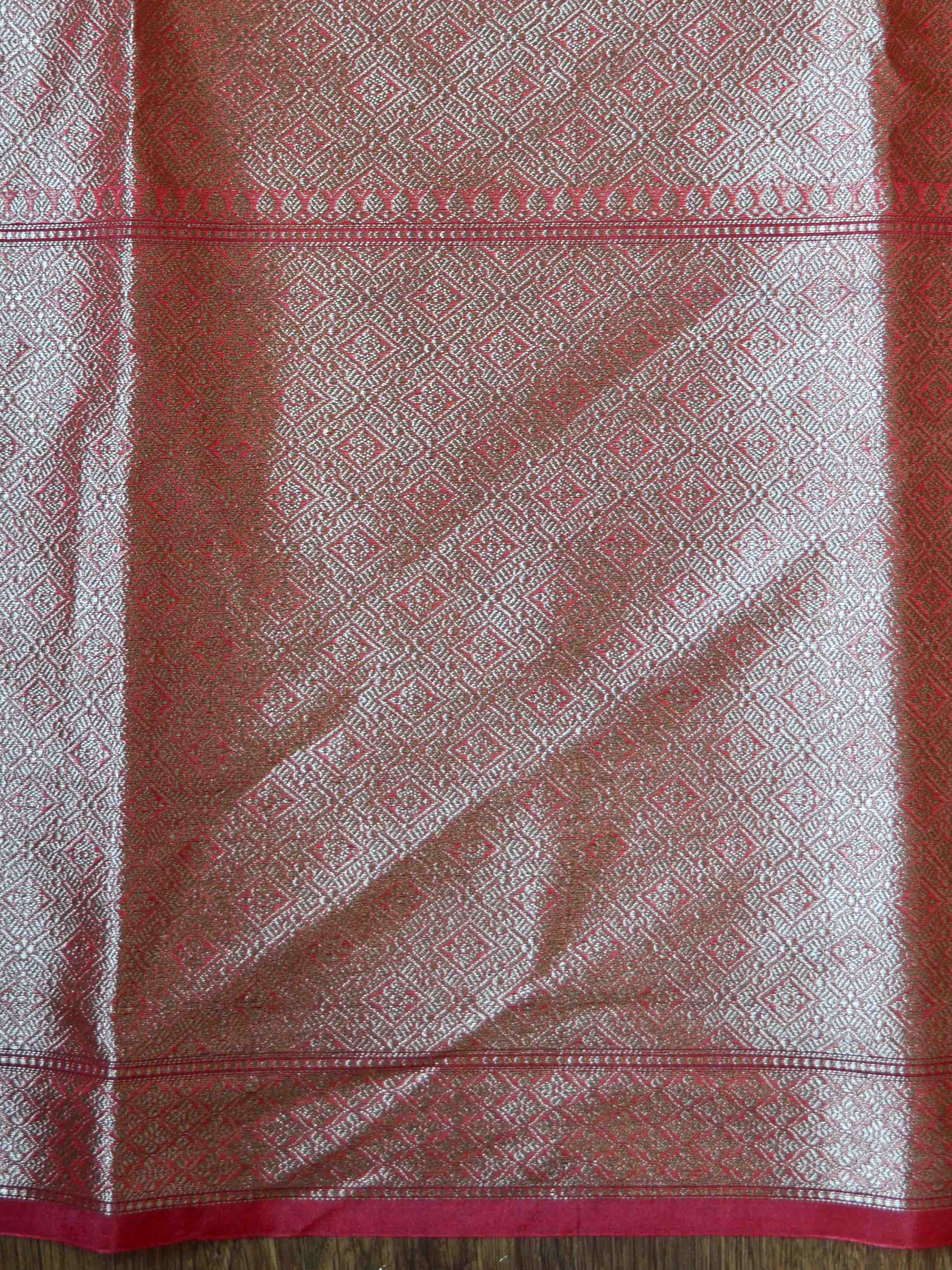 Banarasee Organza Mix Saree With Buti Design & Broad Meenakari Border-Pink