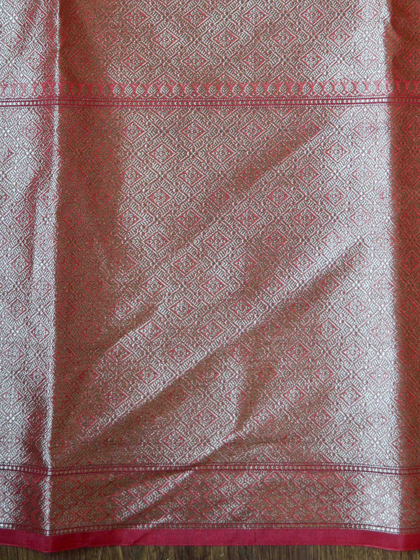 Banarasee Organza Mix Saree With Buti Design & Broad Meenakari Border-Pink