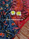 Banarasee Pure Gajji Silk Patola Design Dupatta-Blue