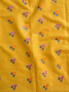 Handwoven Linen Salwar kameez Set With Hand-Embroidered Work-Yellow