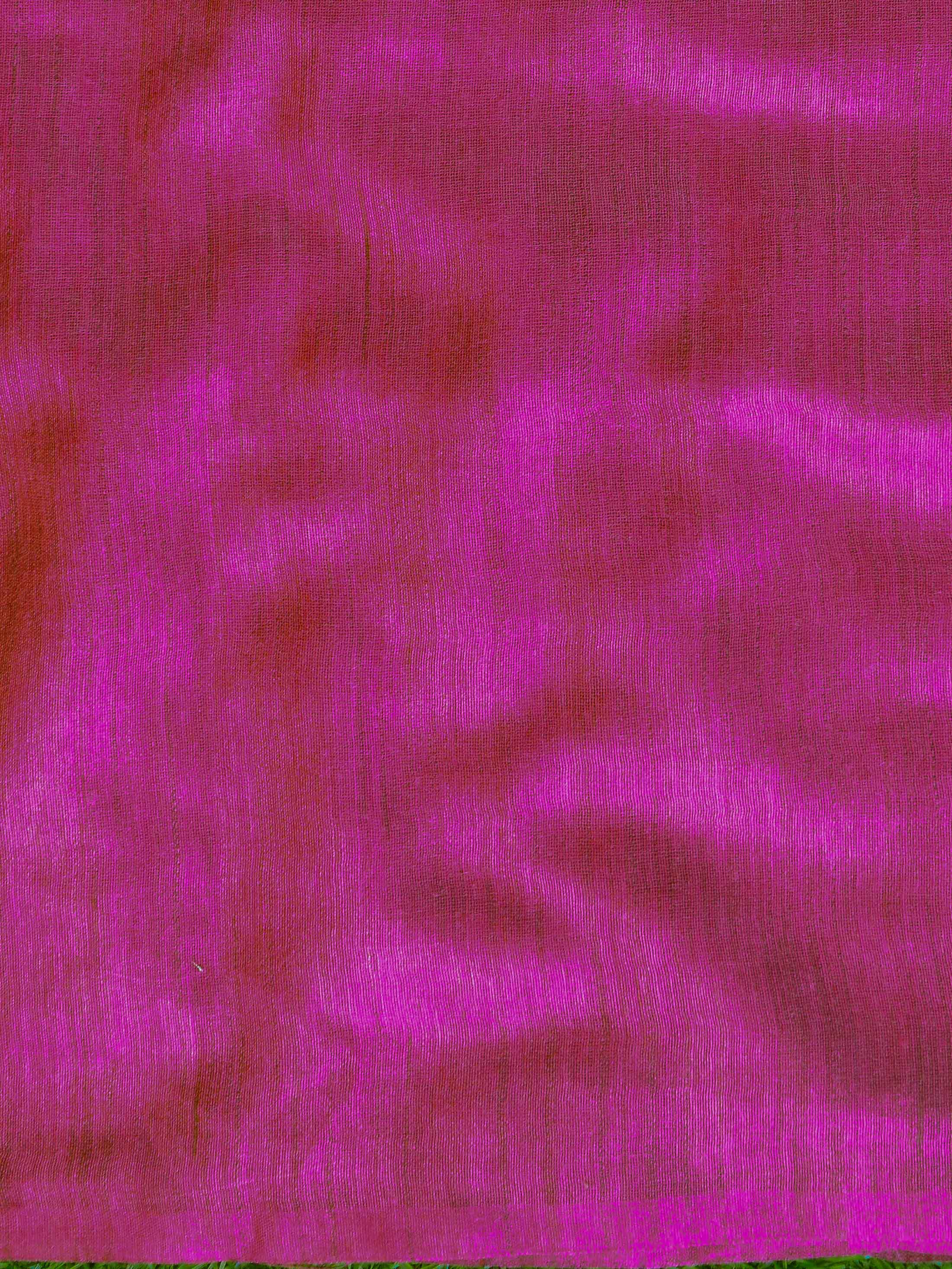 Bhagalpur Cotton Silk Ghichha Work Saree-Magenta