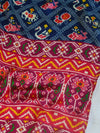 Banarasee Pure Gajji Silk Patola Design Dupatta-Blue