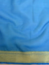 Banarasee Handwoven Semi Silk Saree With Broad Zari Border-Blue