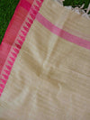Handloom Khadi Cotton Salwar Kameez Dupatta Set-Pink & Beige