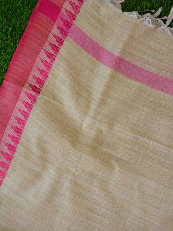 Handloom Khadi Cotton Salwar Kameez Dupatta Set-Pink & Beige