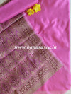 Banarasee Cotton Silk Plain Salwar Kameez Fabric With Resham Jaal Dupatta-Pink