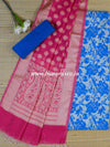Banarasee Brocade Work Salwar Kameez Fabric & Dupatta-Blue & Pink