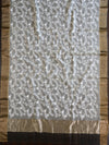 Banarasee Handwoven Pure Silk Cotton Chikankari Embroidery Saree-White