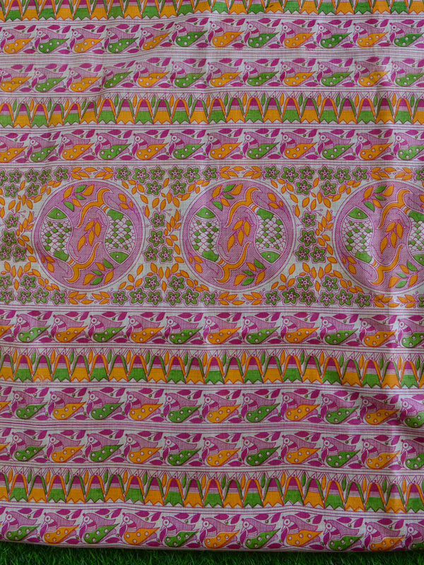 Handloom Block Printed Khadi Cotton Salwar Kameez Dupatta Set-Green & Beige
