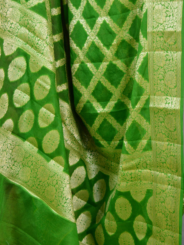 Banarasi Khaddi Chiffon Pure Silk Heavy Zari Dress Material – Mohsin  Textiles
