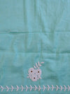 Handwoven Linen Salwar Kameez & Dupatta With Hand-Embroidered Pearl Work-Sea Green