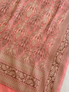 Banarasee Cotton Silk Plain Salwar Kameez Fabric With Resham Jaal Dupatta-Peach